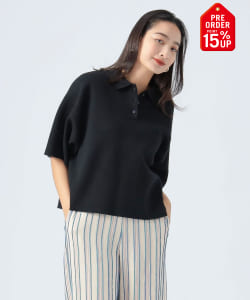 【+15%ポイントUP】ハーフスリーブ ニットポロ