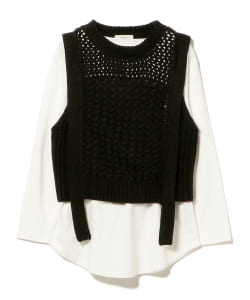 BEAMS HEART / カットソー付き ニットベスト