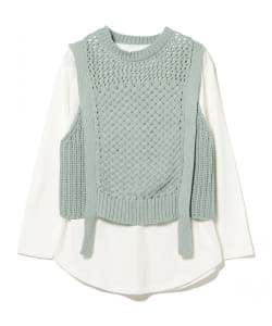 BEAMS HEART / カットソー付き ニットベスト