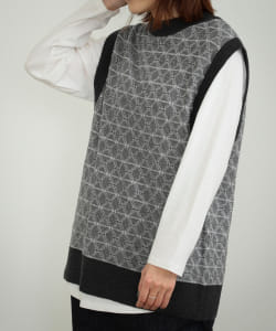 BEAMS HEART / ジャカードニットベスト＆ロングスリーブTシャツ セット