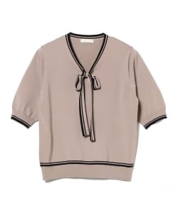 配色 ボウタイ プルオーバー