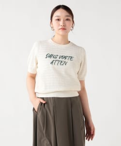 【+10%ポイントUP】デコボコ ロゴ刺繍 ニット