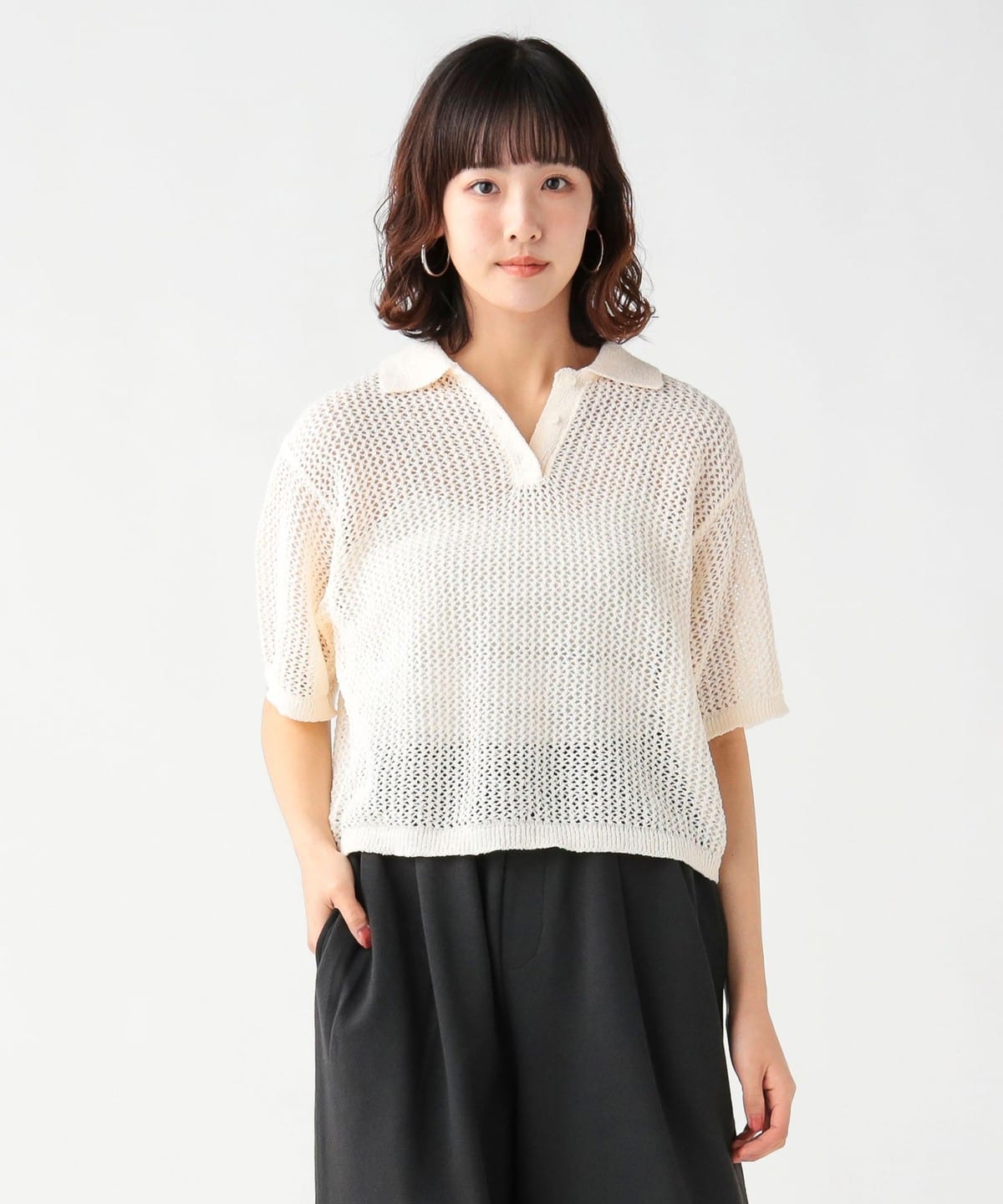 美品24SS DIOR × PARLEY メッシュ ニット ポロシャツ803P▲ BEAMS HEART（ビームス ハート）メッシュ ニット ポロシャツ（トップス