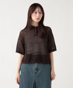 メッシュ ニット ポロシャツ
