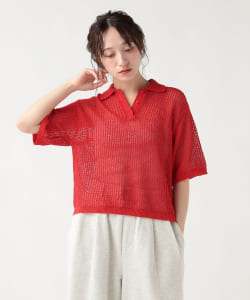 メッシュ ニット ポロシャツ