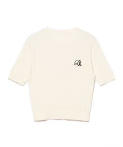 エンブレム刺繍 半袖ニット