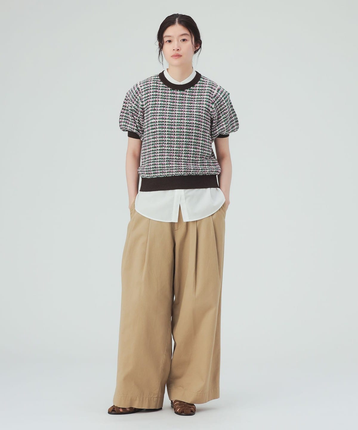 【降價】彩色格紋針織衫