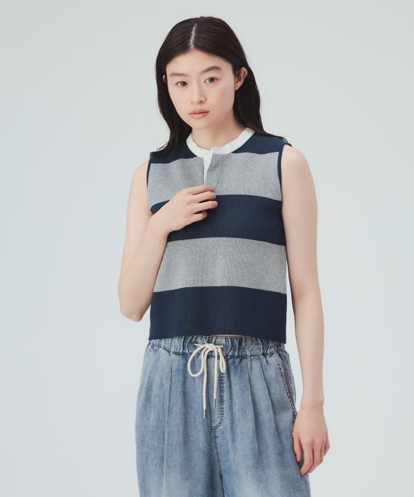 ノースリーブ ラガー ニット プルオーバー H：171cm