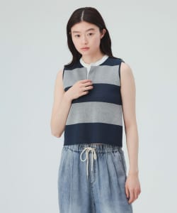 ノースリーブ ラガー ニット プルオーバー