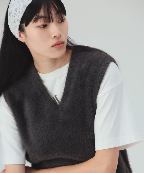 毛絨針織背心 [H:169cm]