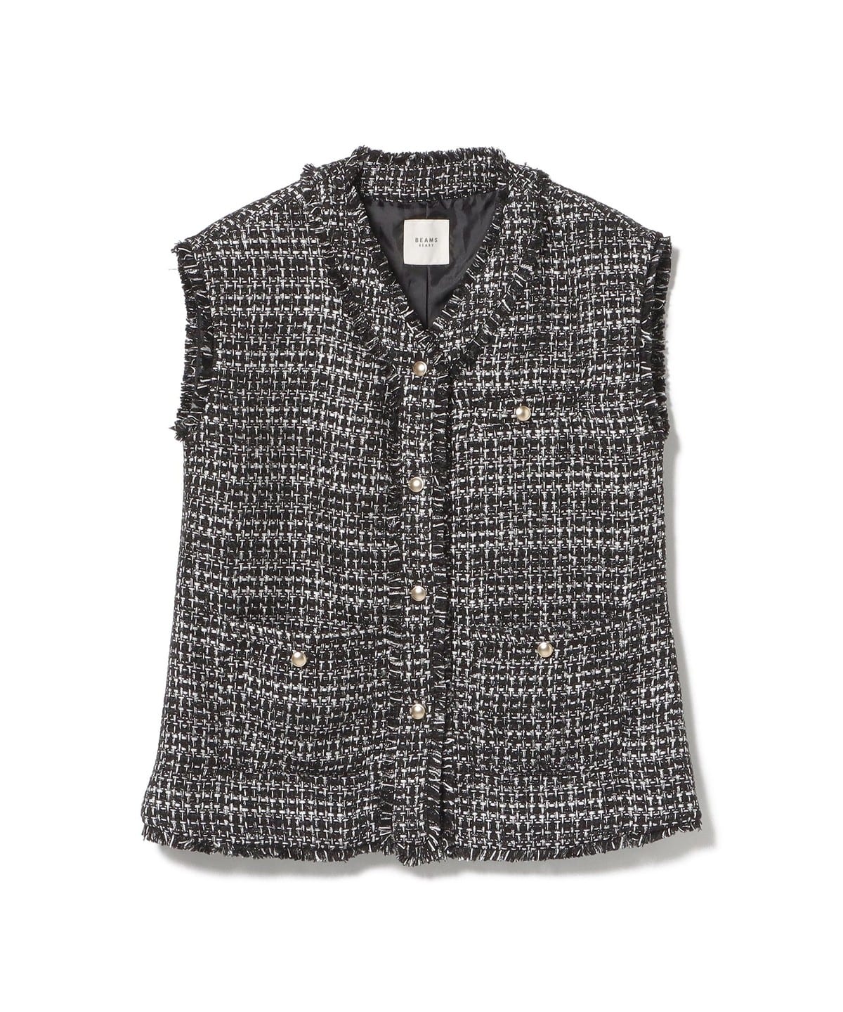 BEAMS HEART（ビームス ハート）Vネック ツイード ベスト（トップス