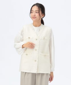 フリンジ ツイード ベスト