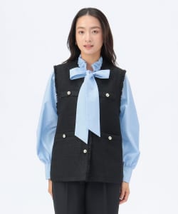 フリンジ ツイード ベスト