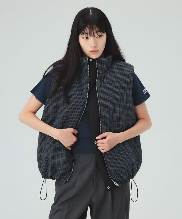 BEAMS HEART Padded Reversible BEAMS HEART (Blouson Down Vest BEAMS HEART Padded Reversible BEAMS HEART (Blouson Down Vest