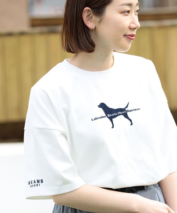 BEAMS HEART（ビームス ハート）【EXCLUSIVE】Labrador Retriever / フロッキープリント ドッグ Tシャツ（Tシャツ・カットソー  プリントTシャツ）通販｜BEAMS