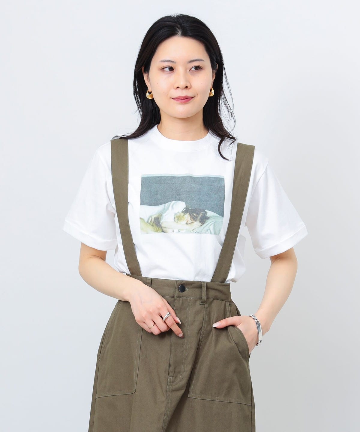 ネコフィルムフォト Tシャツ Tシャツ・カットソー WOMEN OFF WHITE ONE SIZE ネコフィルムフォト Tシャツ Tシャツ・カットソー WOMEN OFF WHITE ONE SIZE