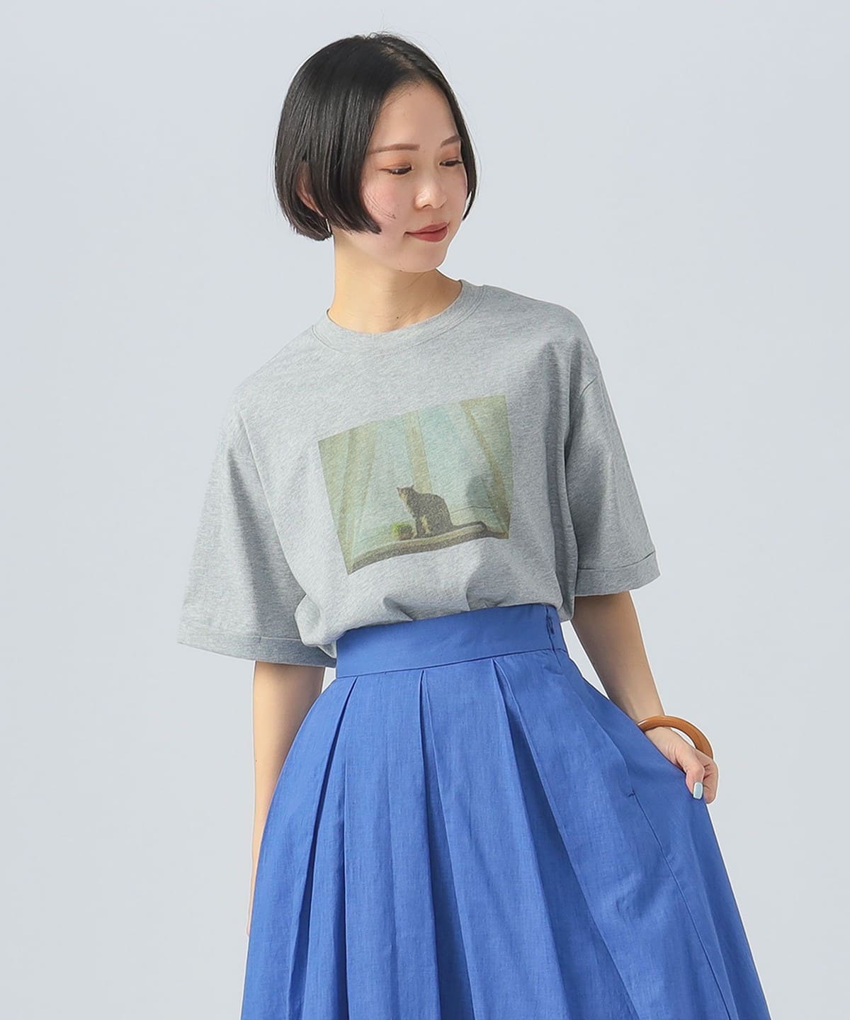 ネコフィルムフォト Tシャツ Tシャツ・カットソー WOMEN TOP GREY ONE SIZE ネコフィルムフォト Tシャツ Tシャツ・カットソー WOMEN TOP GREY ONE SIZE