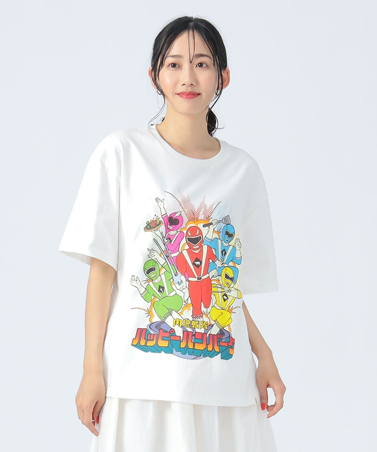 【EXCLUSIVE】ハッピーハンバーグ スーパーヒーロー Tシャツ Tシャツ・カットソー WOMEN OFF WHITE L 【EXCLUSIVE】ハッピーハンバーグ スーパーヒーロー Tシャツ Tシャツ・カットソー WOMEN OFF WHITE L