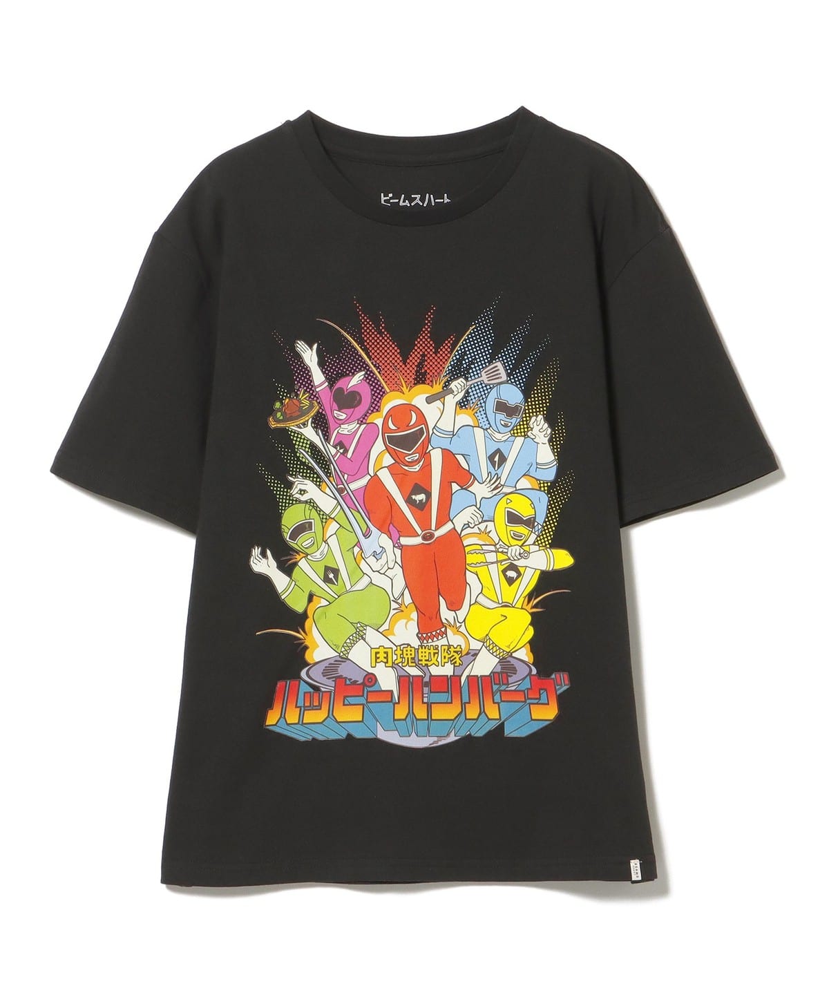 【EXCLUSIVE】ハッピーハンバーグ スーパーヒーロー Tシャツ Tシャツ・カットソー WOMEN BLACK M 【EXCLUSIVE】ハッピーハンバーグ スーパーヒーロー Tシャツ Tシャツ・カットソー WOMEN BLACK M