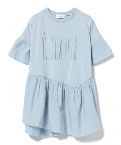 異素材 刺繍 ロゴ Tシャツ