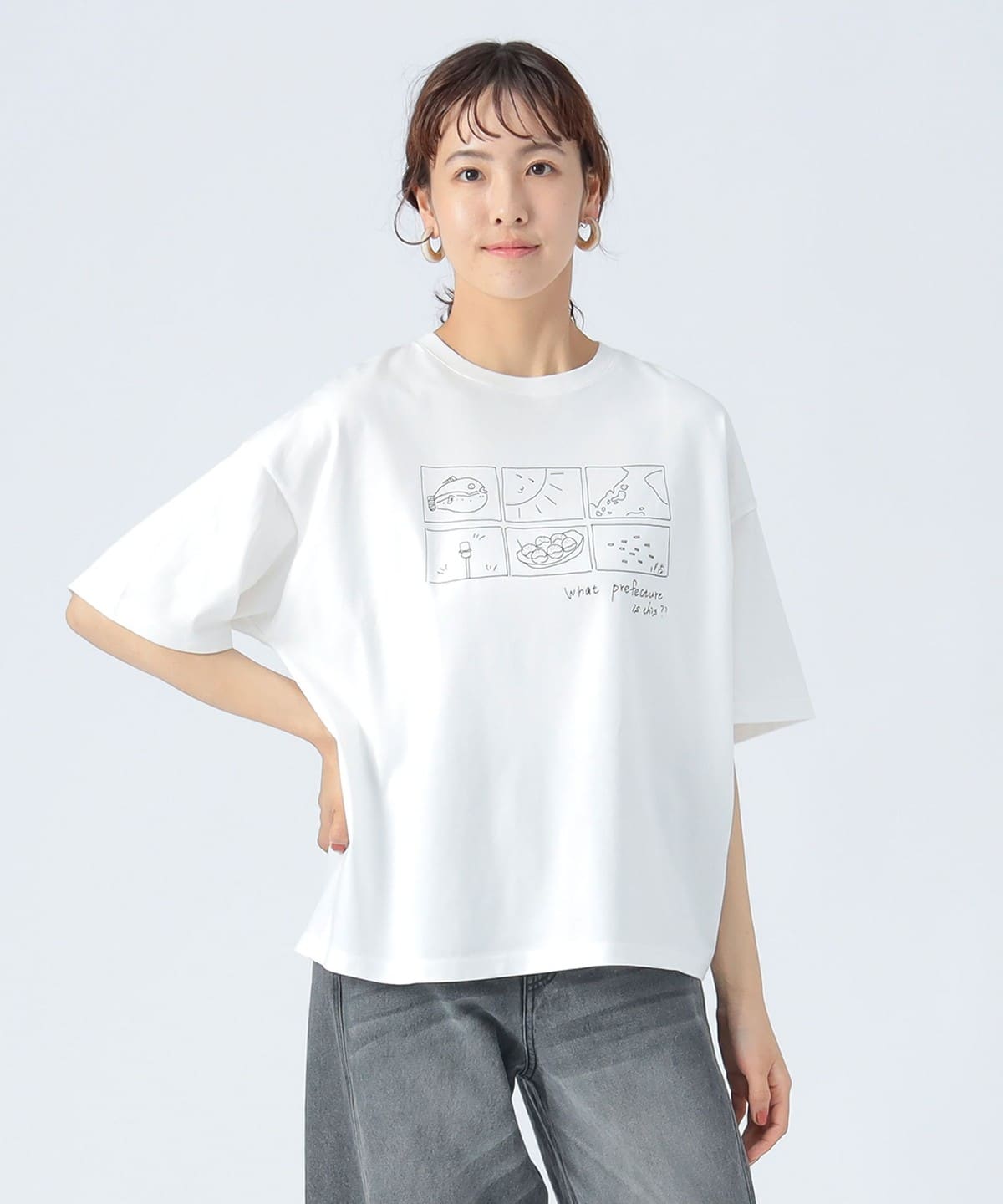 Jean イラスト 半袖Tシャツ ホワイト 43080069213_D_3.jpg