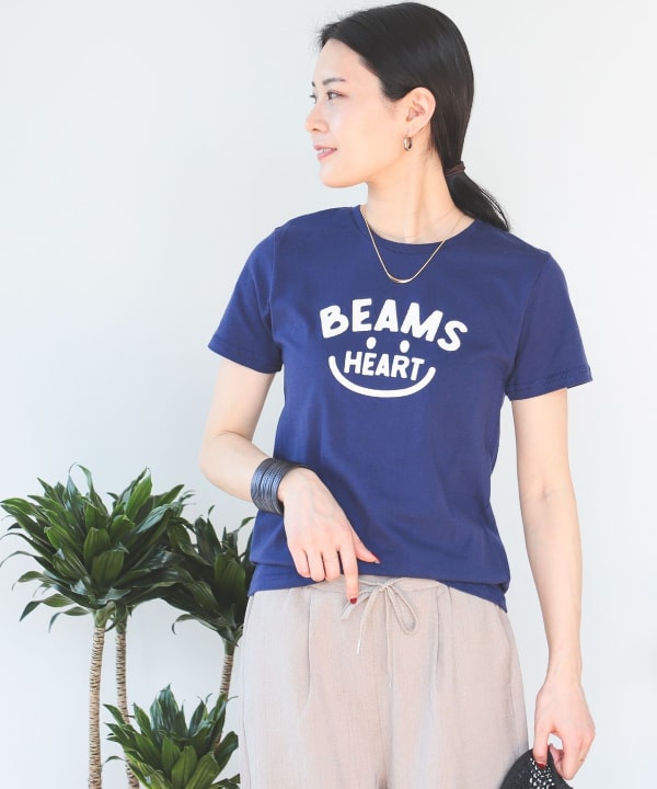 BEAMS HEART (BEAMS HEART) BEAMS HEART / Smile Logo T-shirt〈WOMEN 