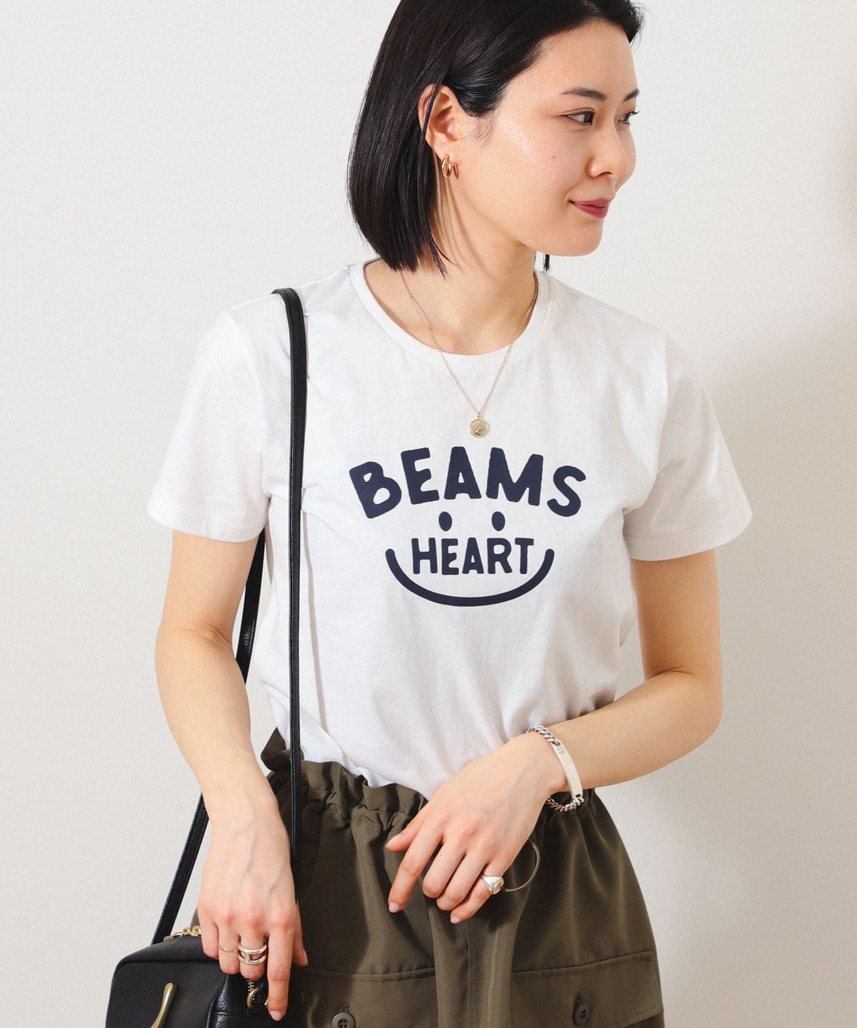 BEAMS HEART (BEAMS HEART) BEAMS HEART / Smile Logo T-shirt〈WOMEN 