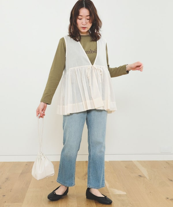 BEAMS HEART（ビームス ハート）プリントTシャツ×ジレ セット（T