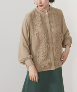 ▲BEAMS HEART / フロントレース ブラウス