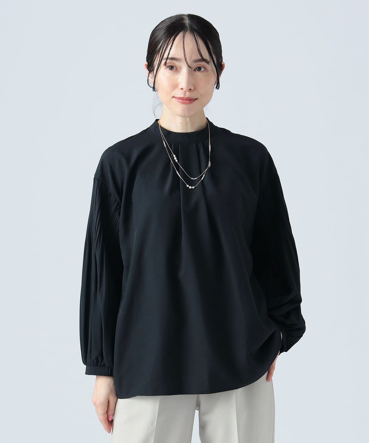 袖ケシプリーツ ブラウス シャツ・ブラウス WOMEN NAVY ONE SIZE 袖ケシプリーツ ブラウス シャツ・ブラウス WOMEN NAVY ONE SIZE