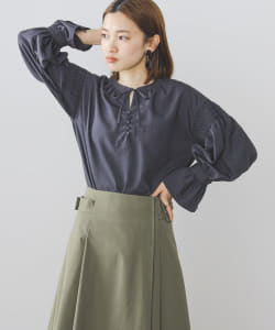 シャーリング キャンディースリーブ ブラウス