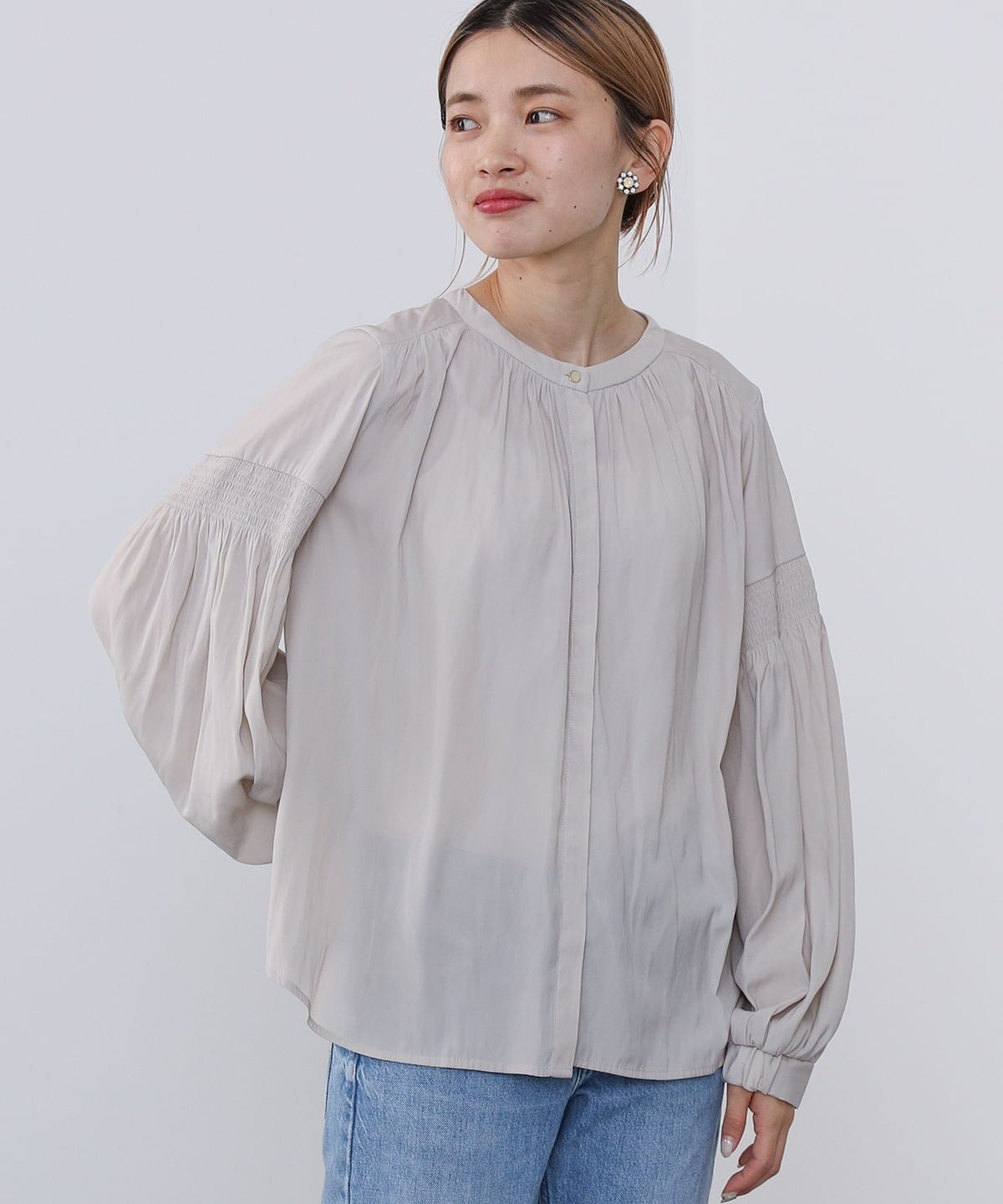 BEAMS HEART BEAMS HEART BEAMS HEART / Shirring Volume Blouse