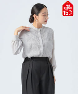 【+15%ポイントUP】フロントレース ブラウス（洗濯機可能）