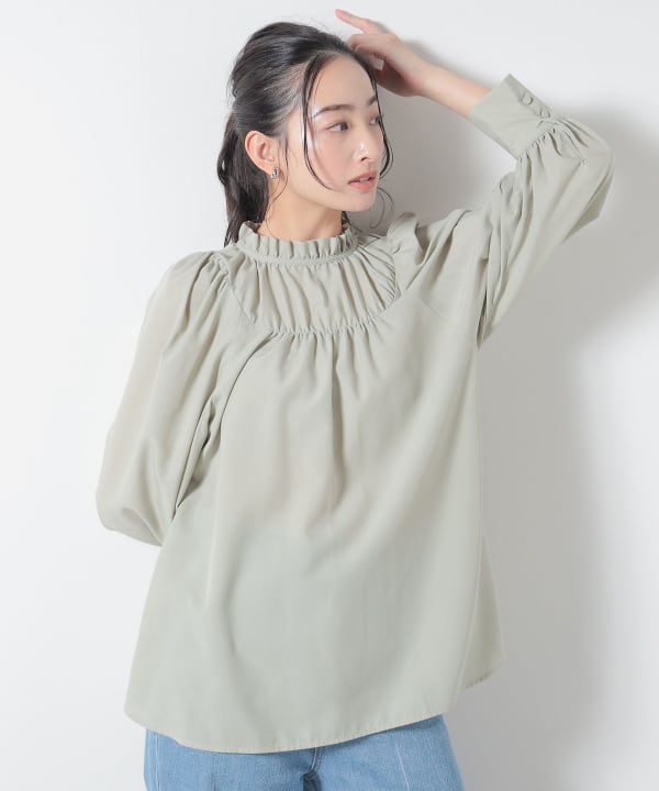 BEAMS HEART BEAMS HEART BEAMS HEART gathered blouse (shirts