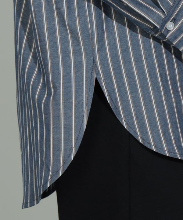 【美品】フィナモレ×ビームス　長袖シャツ・BEAMS別注EFFE・バンドカラー 美品】フィナモレ×ビームス 長袖シャツ・BEAMS別注EFFE・バンド