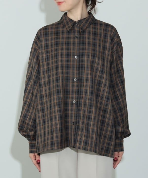 BEAMS GOLF 21AW タータンチェック柄モックタートルネックシャツ