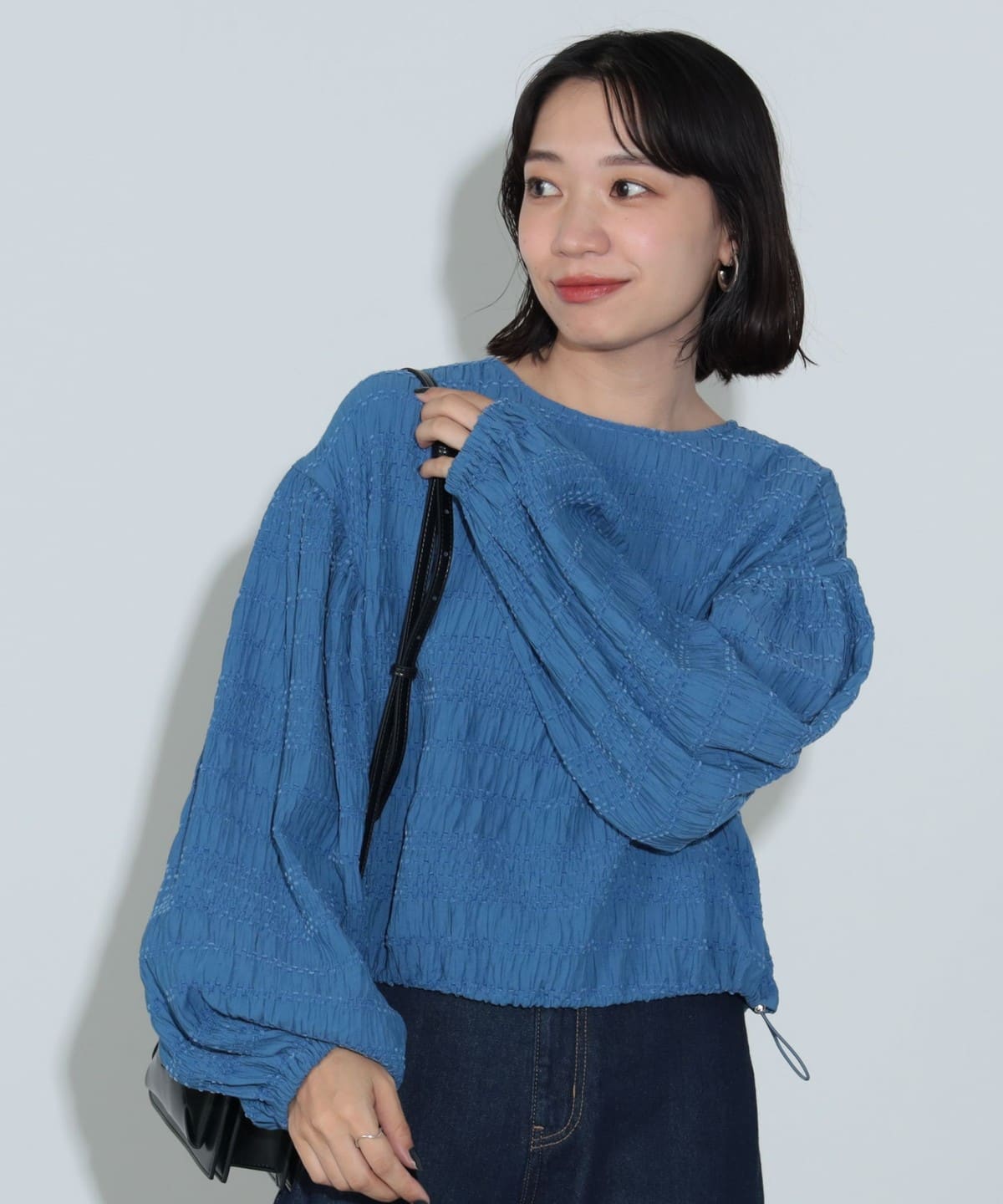 モールボーダー 2WAYブラウス シャツ・ブラウス WOMEN BLUE ONE SIZE モールボーダー 2WAYブラウス シャツ・ブラウス WOMEN BLUE ONE SIZE