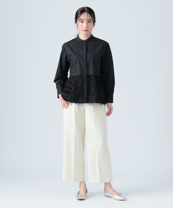 BEAMS HEART（ビームス ハート）フリンジジャカード 切替 シャツ