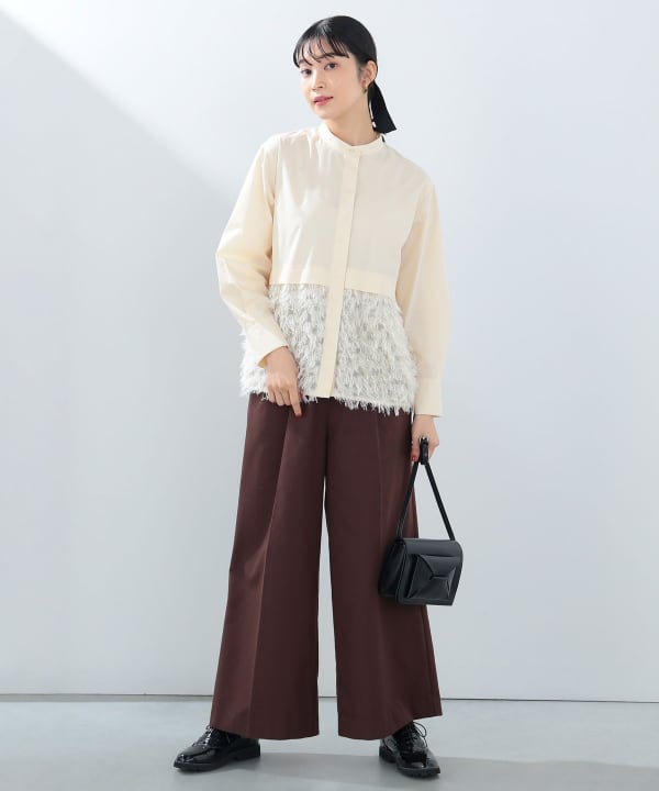 BEAMS HEART（ビームス ハート）フリンジジャカード 切替 シャツ