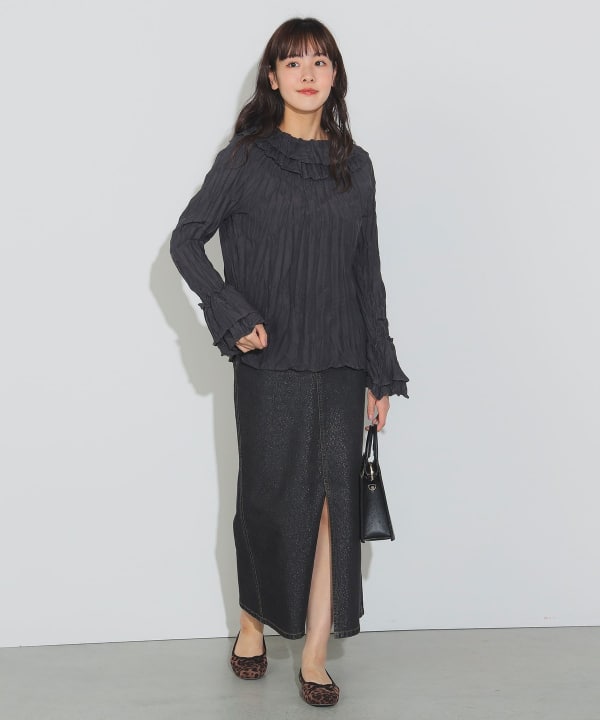 BEAMS HEART（ビームス ハート）クリンクル フリルブラウス（シャツ