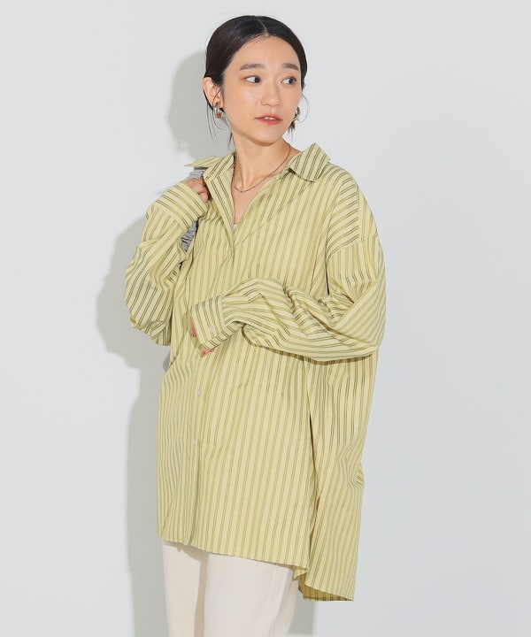 2024人気特価 BEAMS HEART（ビームス ハート）ストライプ オーバーシャツ トップス