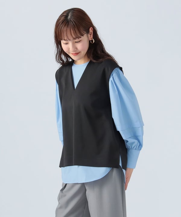 BEAMS HEART タックスリーブブラウス BEAMS OUTLET｜タックスリーブ ブラウス * プルオーバーセット