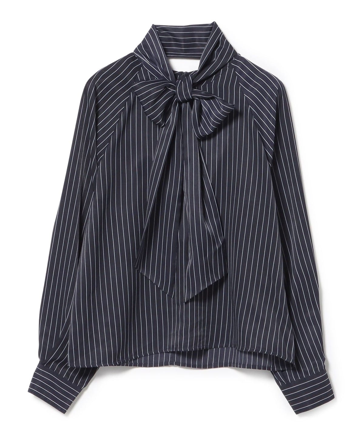 ストライププリント ボウタイブラウス シャツ・ブラウス WOMEN NAVY ONE SIZE ストライププリント ボウタイブラウス シャツ・ブラウス WOMEN NAVY ONE SIZE