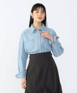 麻混シャンブレー ボタンシャツ
