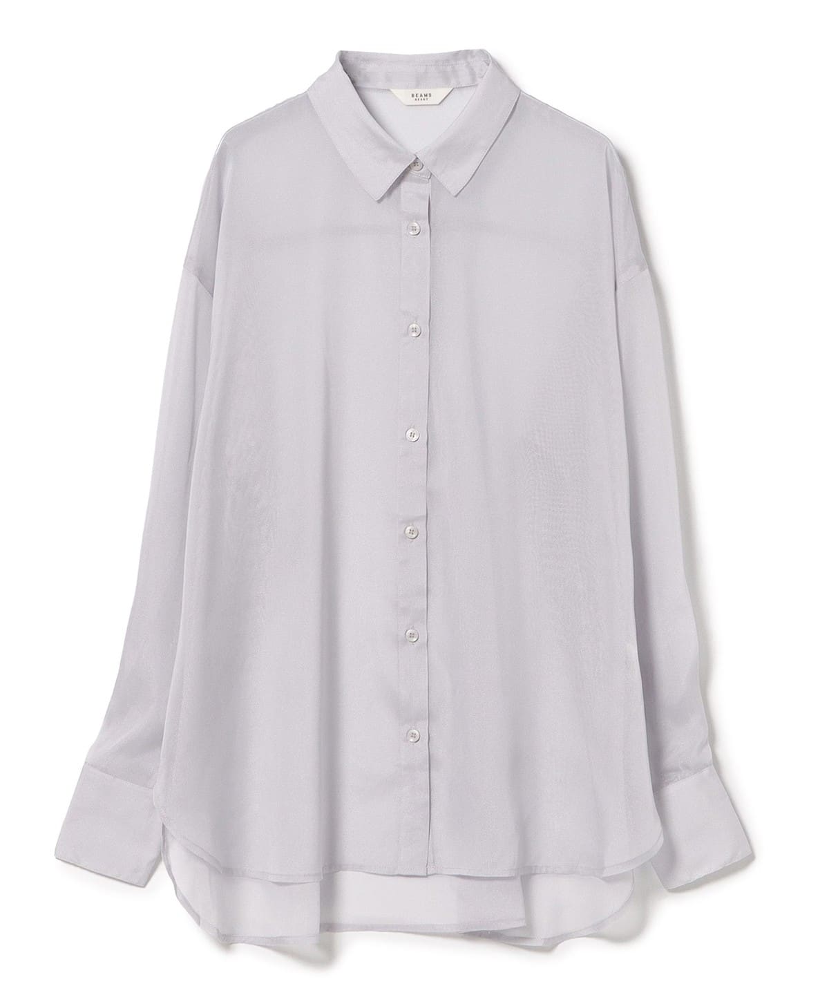 長袖シアー レギュラーシャツ シャツ・ブラウス WOMEN GREY ONE SIZE 長袖シアー レギュラーシャツ シャツ・ブラウス WOMEN GREY ONE SIZE