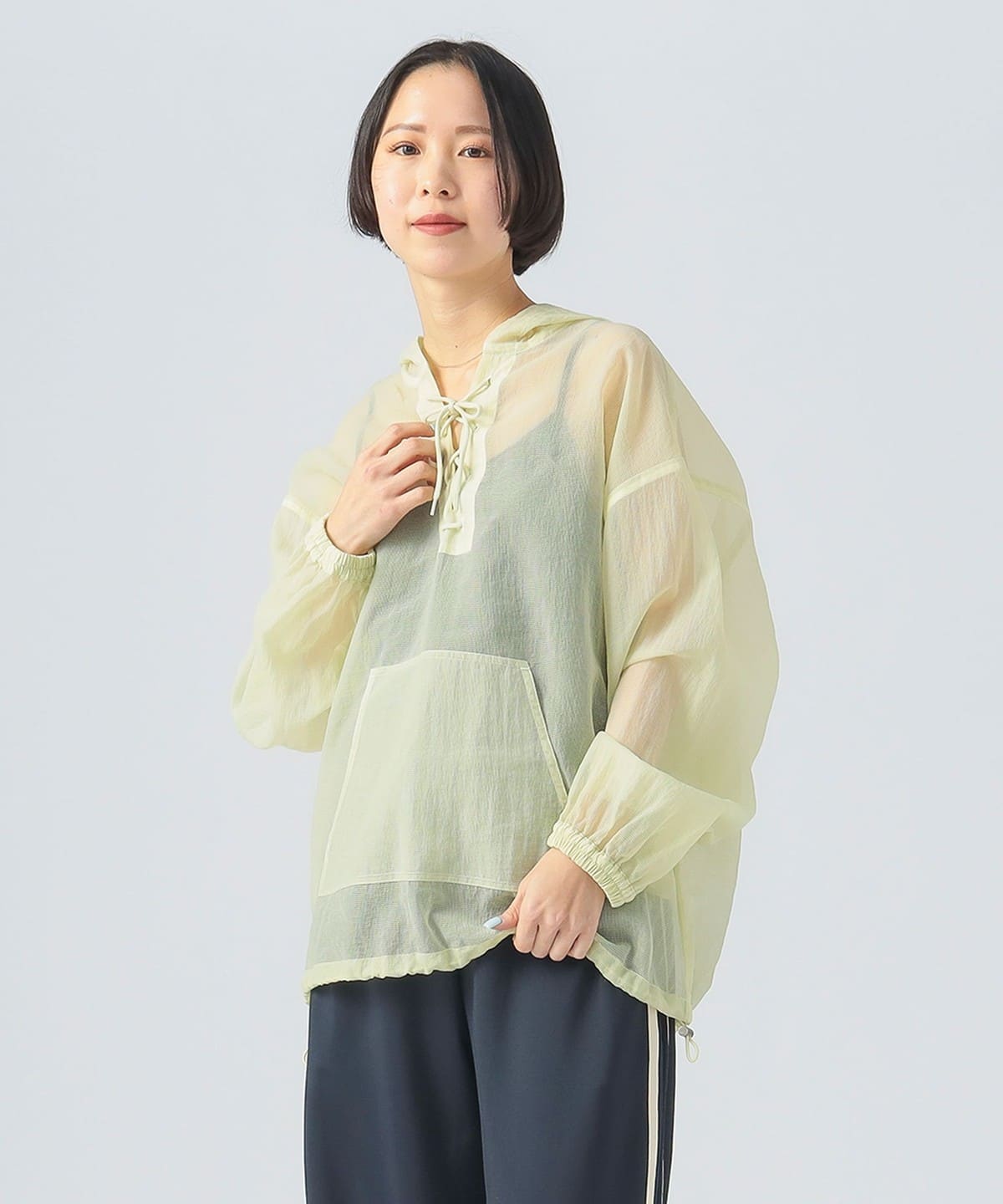 シアー リップストップ アノラック シャツ・ブラウス WOMEN YELLOW ONE SIZE シアー リップストップ アノラック シャツ・ブラウス WOMEN YELLOW ONE SIZE