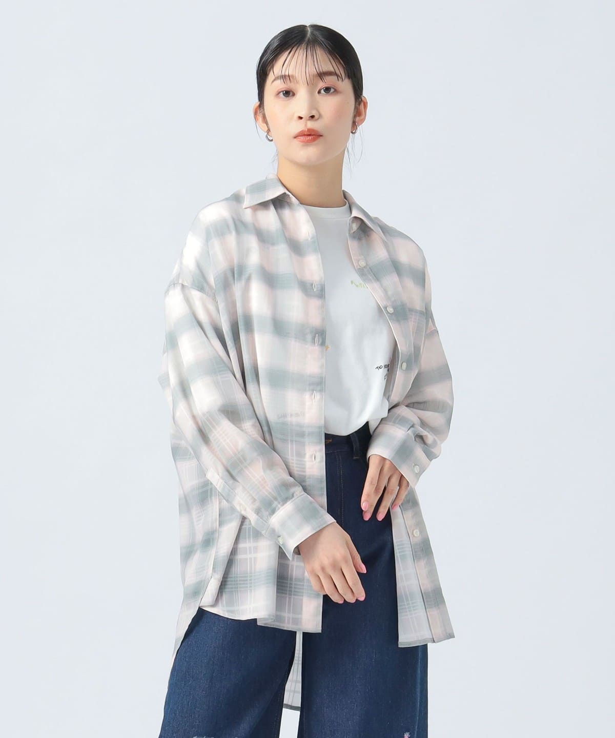 【6/5新規値下げ】チェック シアー シャツ シャツ・ブラウス WOMEN PINK ONE SIZE 【6/5新規値下げ】チェック シアー シャツ シャツ・ブラウス WOMEN PINK ONE SIZE