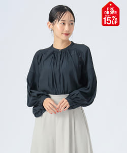 【+15%ポイントUP】シャーリング ボリューム ブラウス