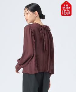 【+15%ポイントUP】プリーツ 2WAY タイブラウス