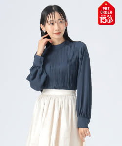【+15%ポイントUP】プリーツ 2WAY タイブラウス